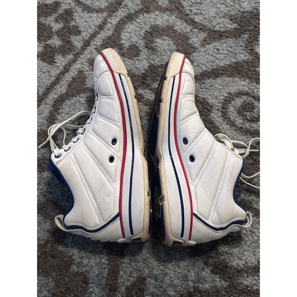 Converse Chuck Taylor All Star Leather Sneakers White Red Blue - Picture 5 of 8